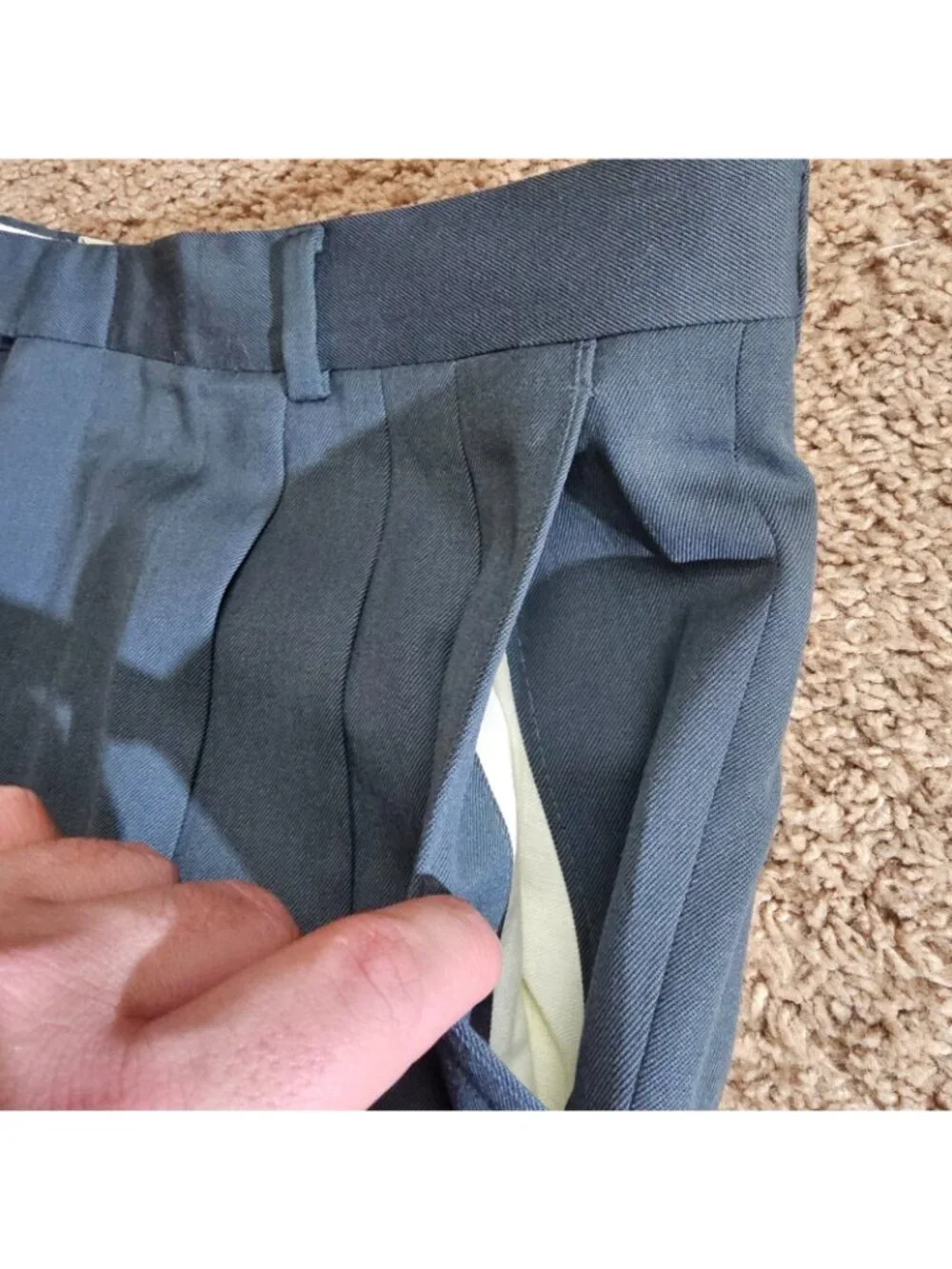 READ Vtg Givenchy Monsieur Pleated Dress Pants Mens 35R Gray 31" Inseam Cuffed - Picture 10 of 13